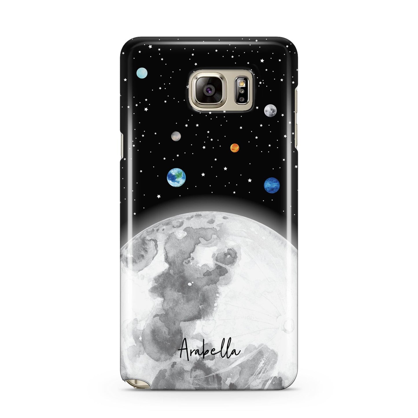 Watercolour Close up Moon with Name Samsung Galaxy Note 5 Case