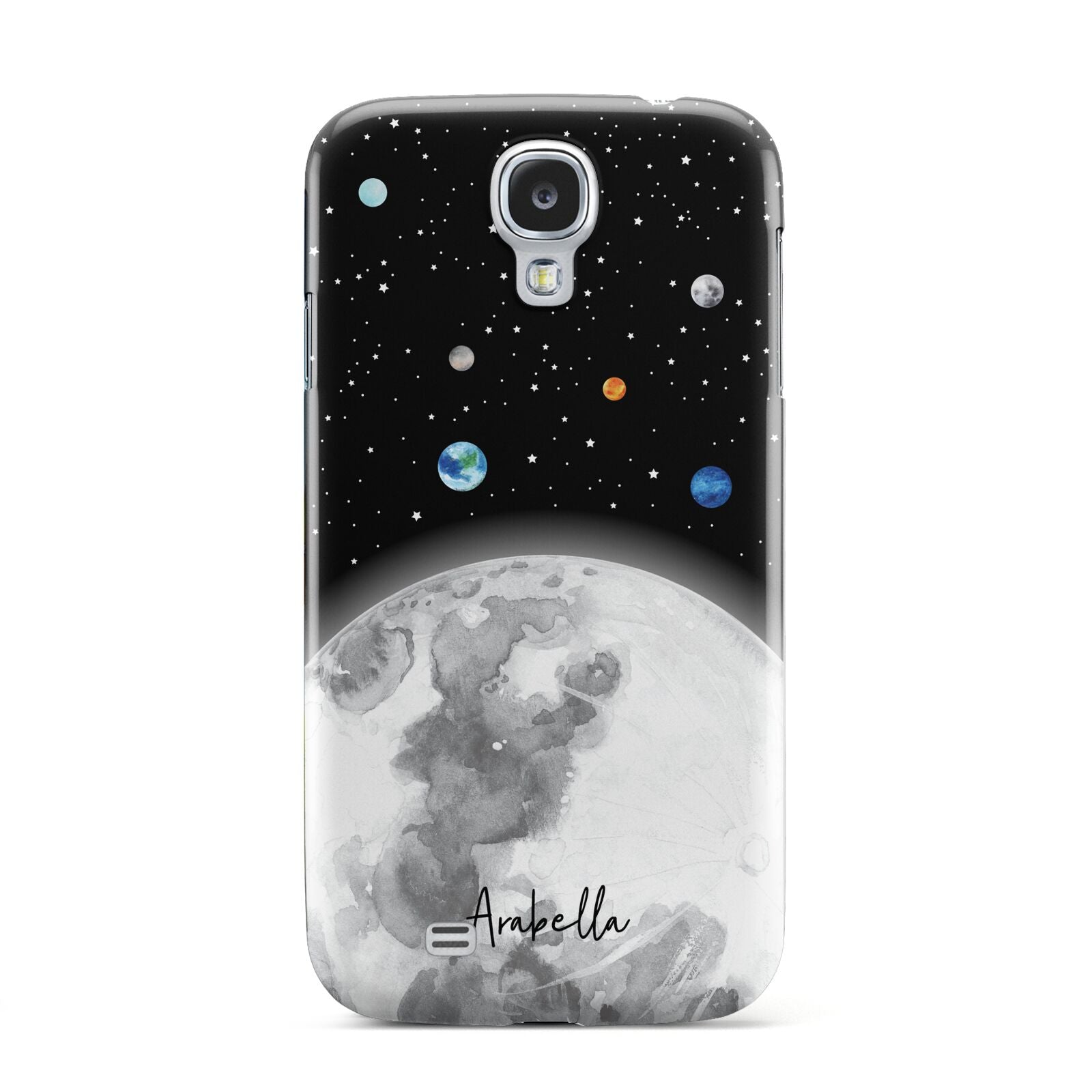 Watercolour Close up Moon with Name Samsung Galaxy S4 Case