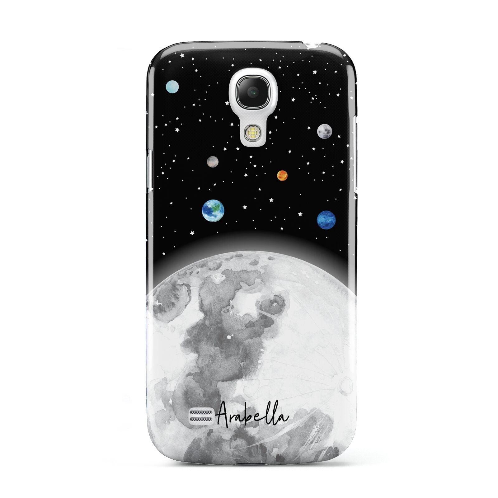 Watercolour Close up Moon with Name Samsung Galaxy S4 Mini Case
