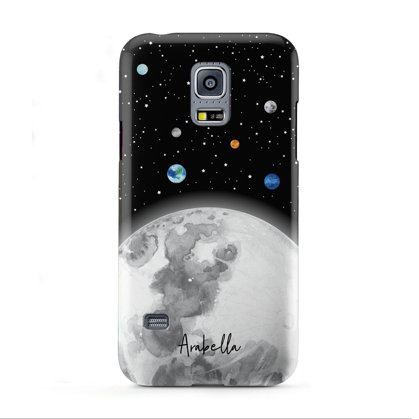 Watercolour Close up Moon with Name Samsung Galaxy S5 Mini Case