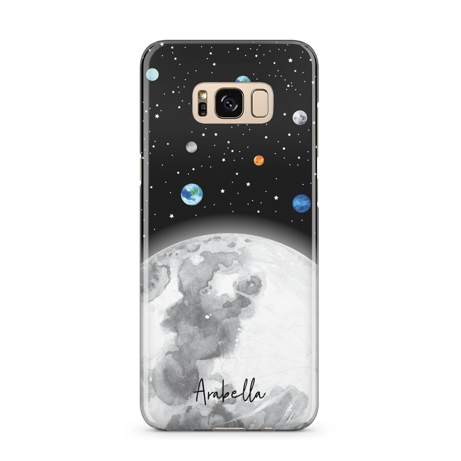 Watercolour Close up Moon with Name Samsung Galaxy S8 Plus Case
