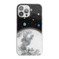 Watercolour Close up Moon with Name iPhone 13 Pro Max TPU Impact Case with White Edges