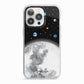 Watercolour Close up Moon with Name iPhone 13 Pro TPU Impact Case with White Edges