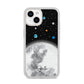 Watercolour Close up Moon with Name iPhone 14 Glitter Tough Case Starlight