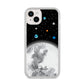 Watercolour Close up Moon with Name iPhone 14 Plus Clear Tough Case Starlight