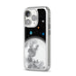 Watercolour Close up Moon with Name iPhone 14 Pro Clear Tough Case Silver Angled Image