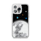 Watercolour Close up Moon with Name iPhone 14 Pro Max Glitter Tough Case Silver
