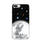 Watercolour Close up Moon with Name iPhone 8 Plus Bumper Case on Silver iPhone