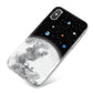 Watercolour Close up Moon with Name iPhone X Bumper Case on Silver iPhone