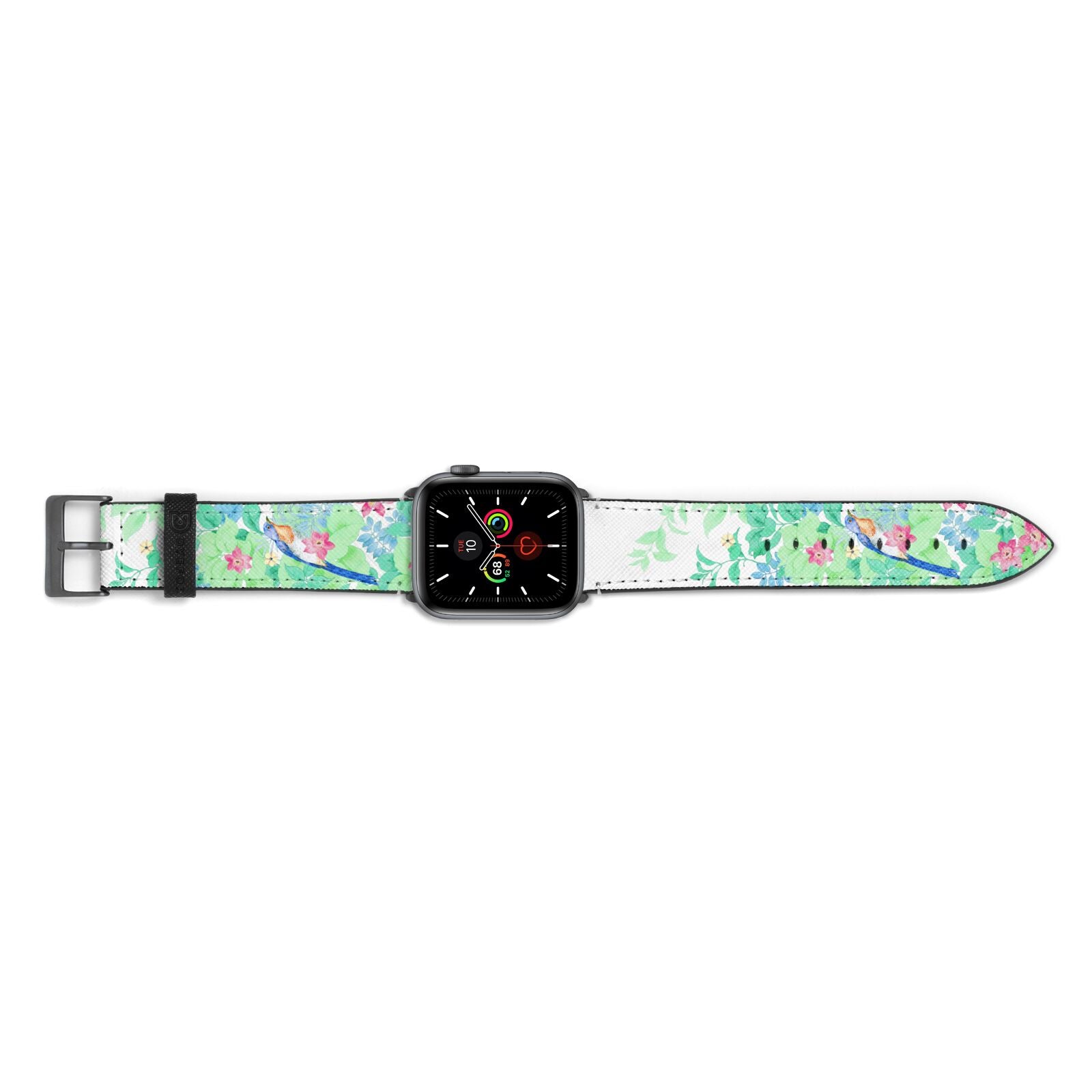 Watercolour Floral Apple Watch Strap Landscape Image Space Grey Hardware