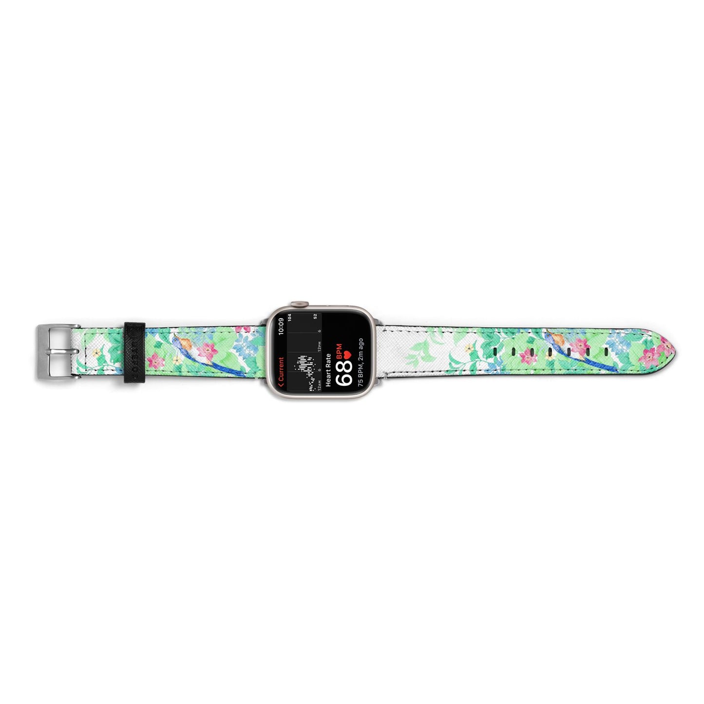 Watercolour Floral Apple Watch Strap Size 38mm Landscape Image Silver Hardware