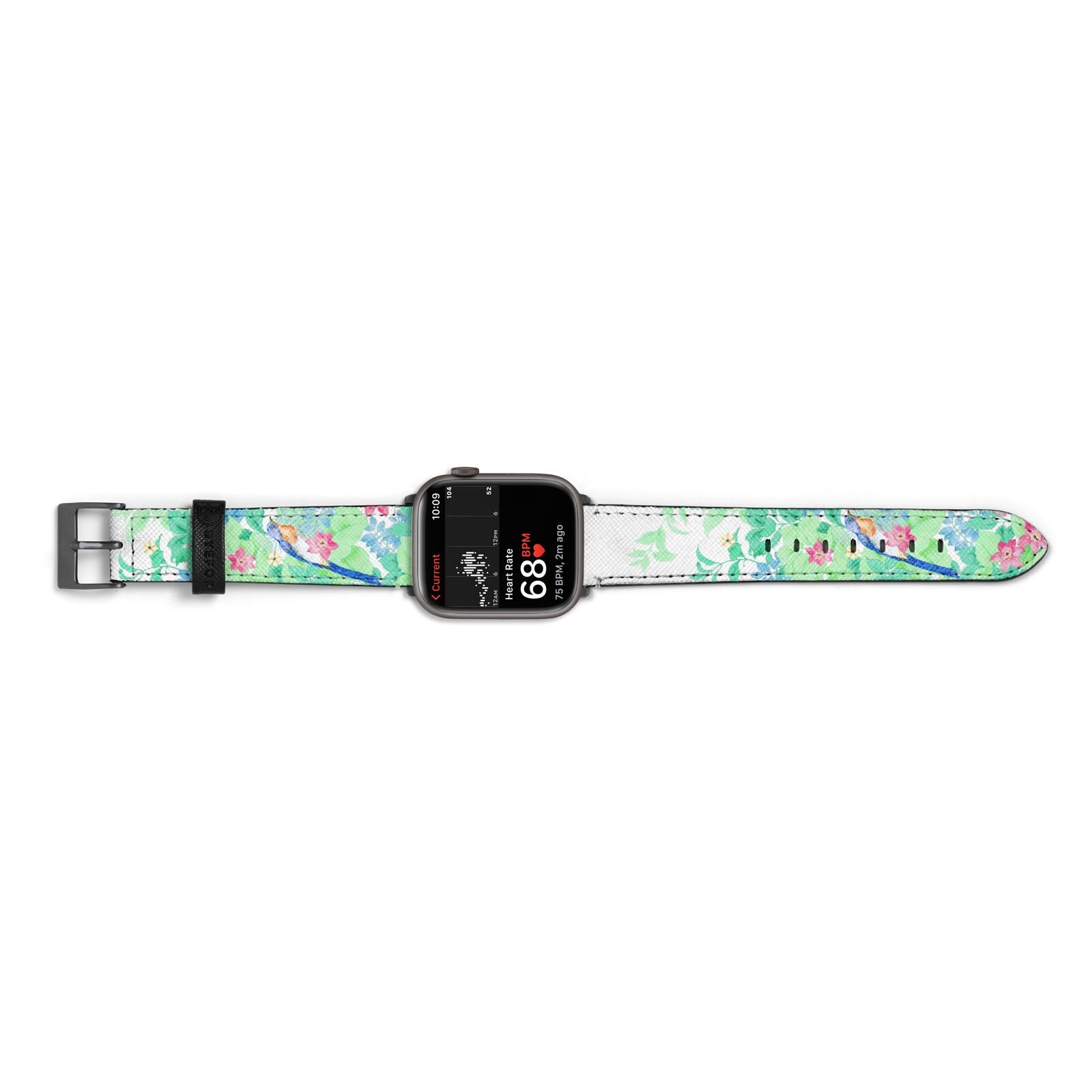 Watercolour Floral Apple Watch Strap Size 38mm Landscape Image Space Grey Hardware