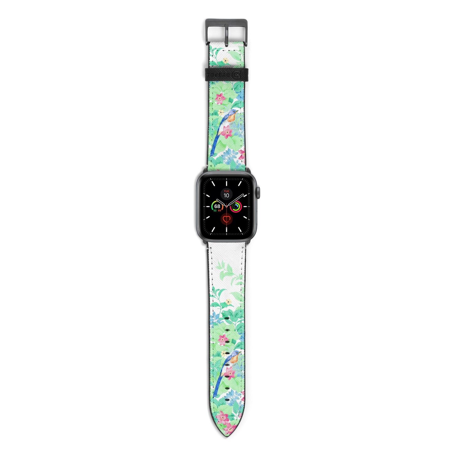 Watercolour Floral Apple Watch Strap with Space Grey Hardware