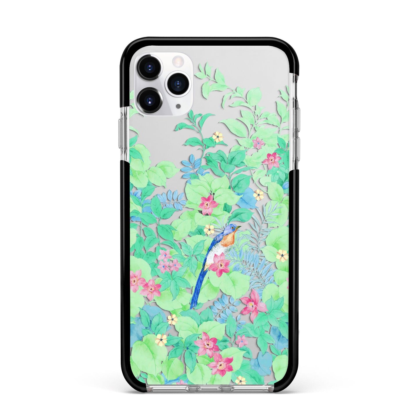 Watercolour Floral Apple iPhone 11 Pro Max in Silver with Black Impact Case