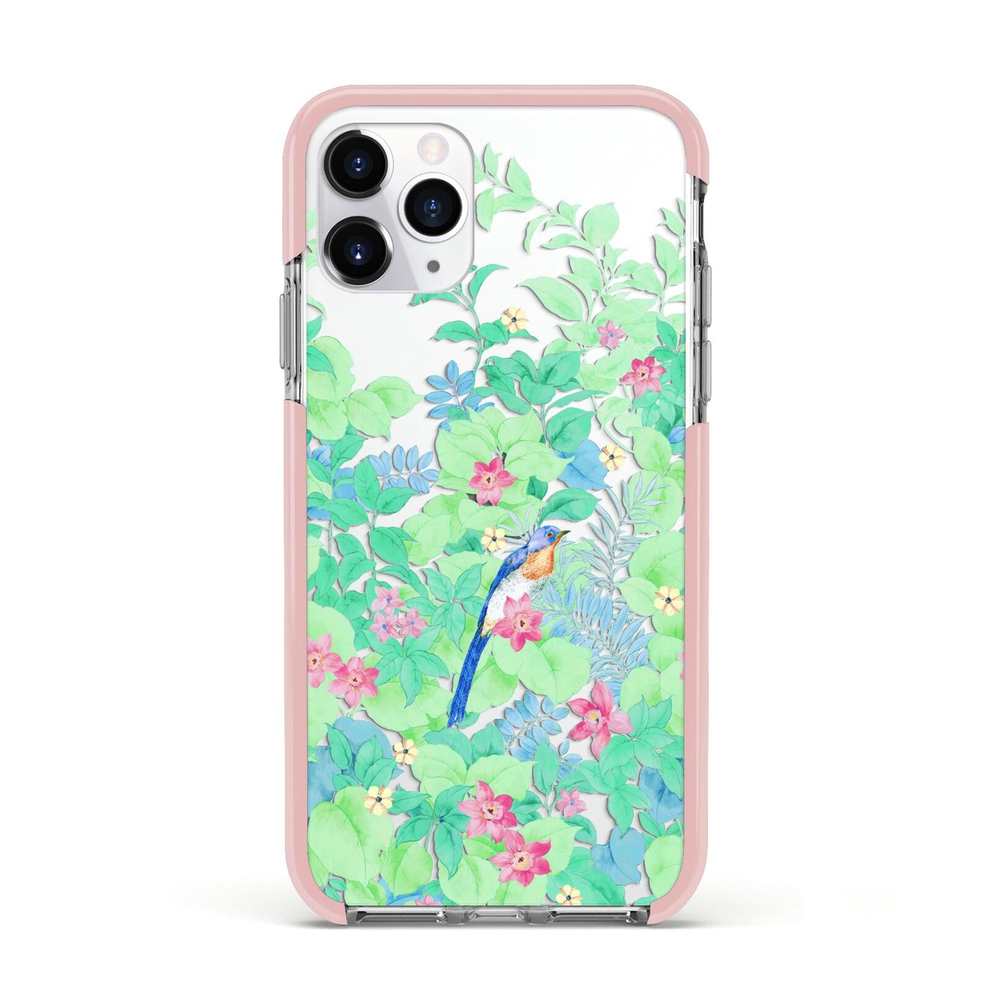 Watercolour Floral Apple iPhone 11 Pro in Silver with Pink Impact Case