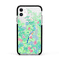 Watercolour Floral Apple iPhone 11 in White with Black Impact Case