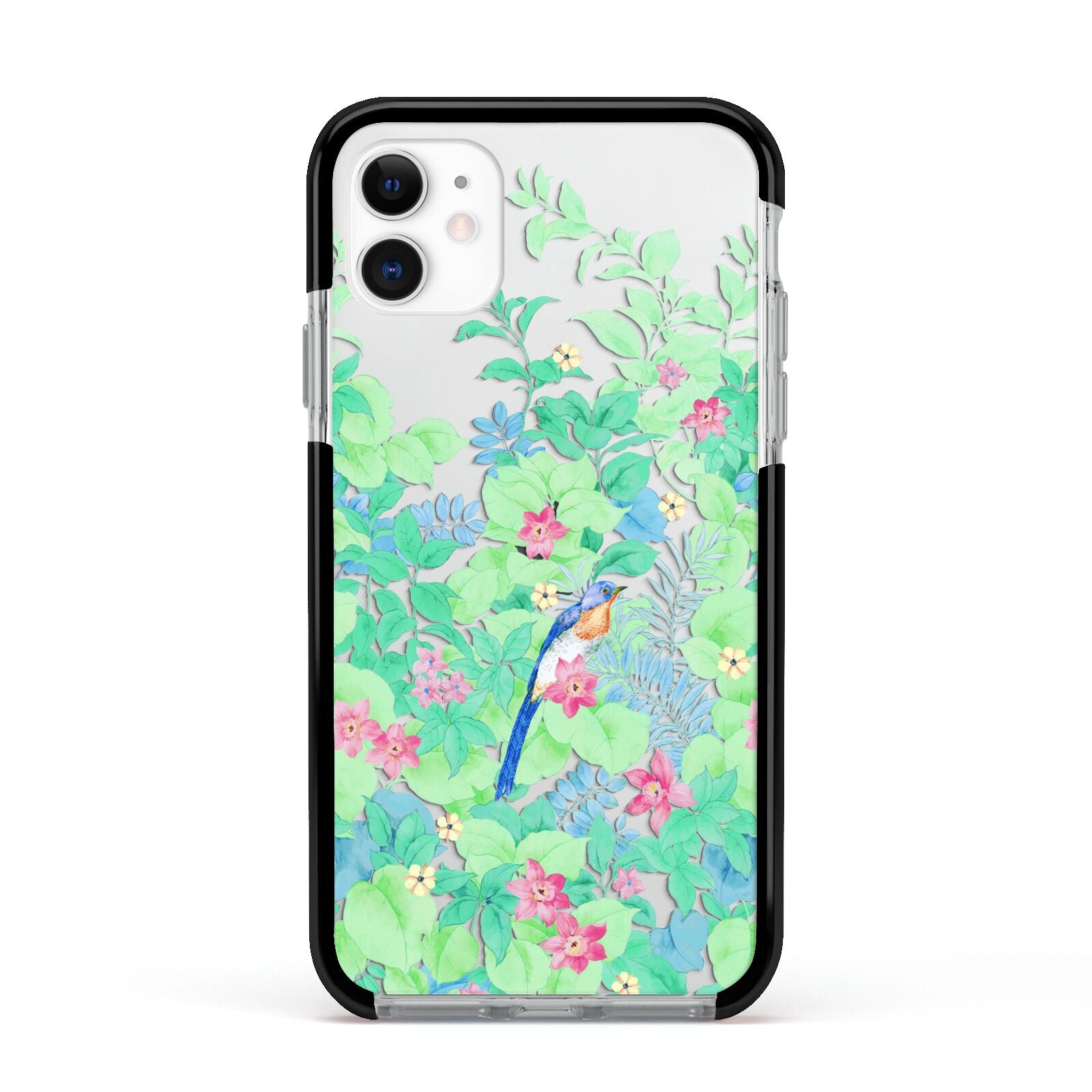 Watercolour Floral Apple iPhone 11 in White with Black Impact Case