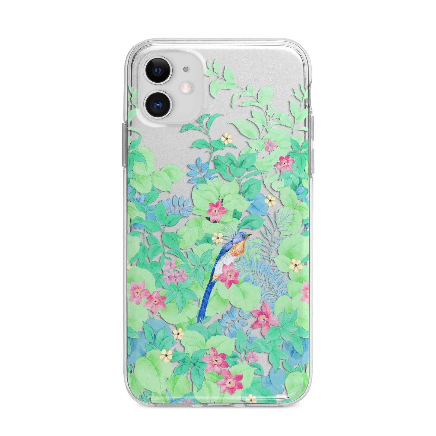 Watercolour Floral Apple iPhone 11 in White with Bumper Case