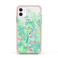 Watercolour Floral Apple iPhone 11 in White with Pink Impact Case