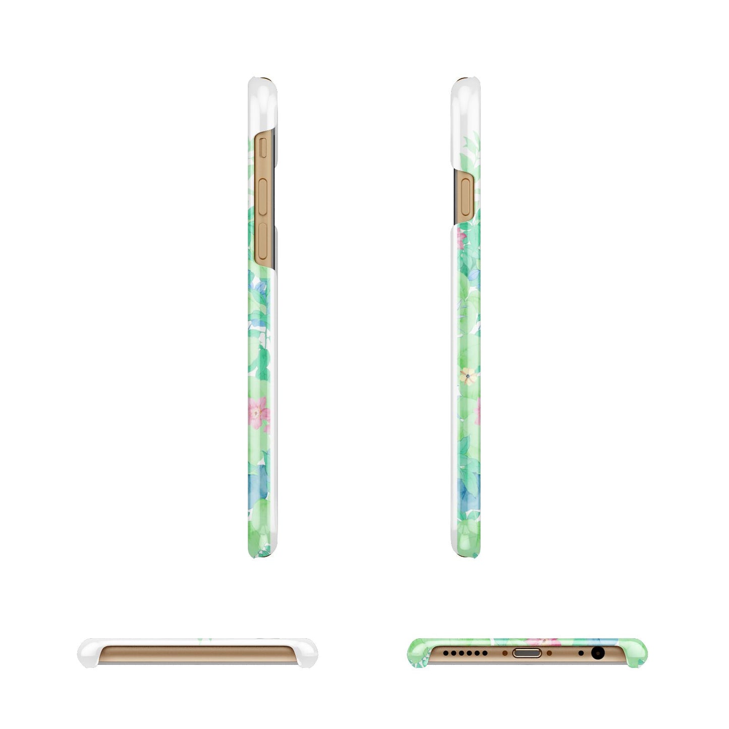 Watercolour Floral Apple iPhone 6 3D Wrap Snap Case Angled Images