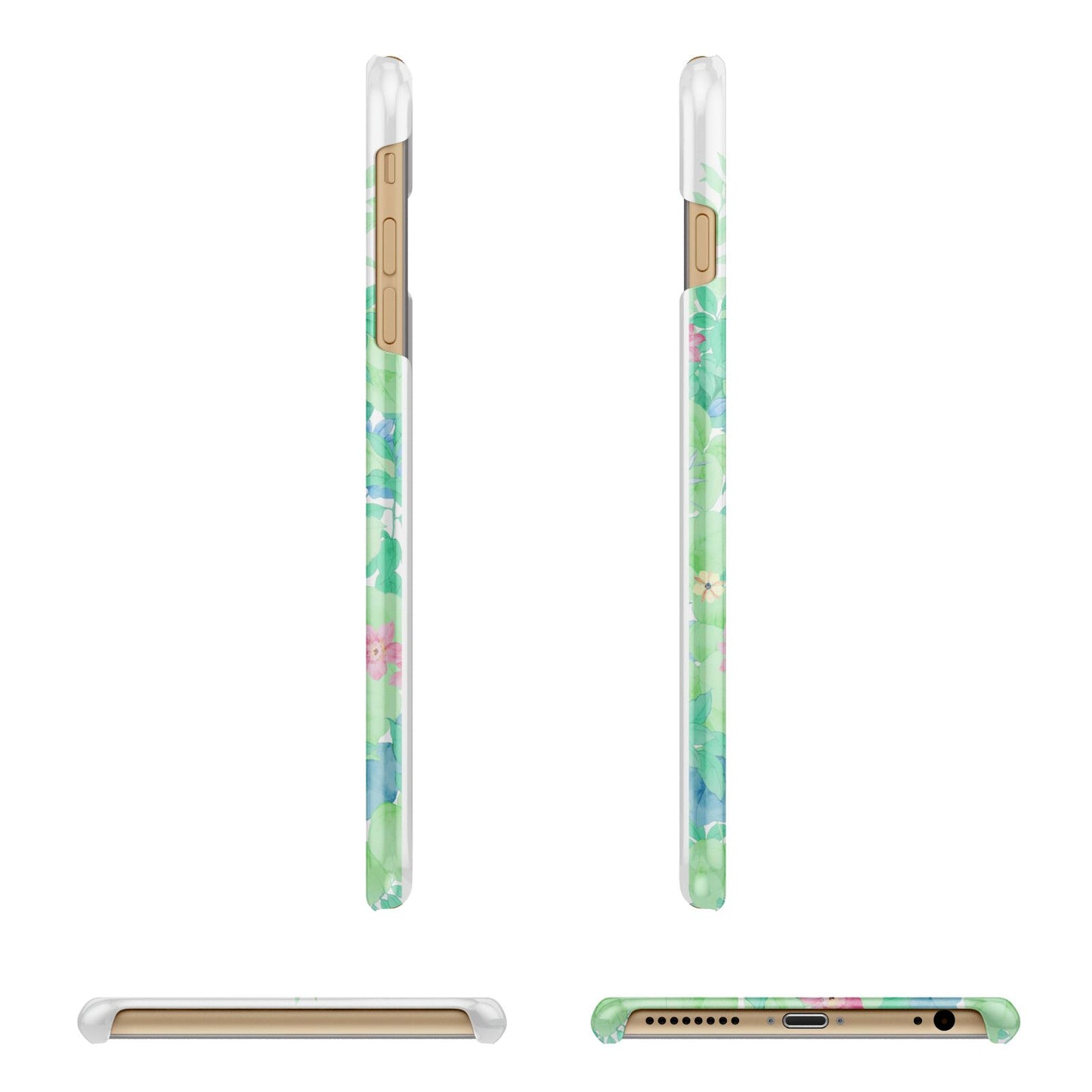 Watercolour Floral Apple iPhone 6 Plus 3D Wrap Snap Case Angled Images