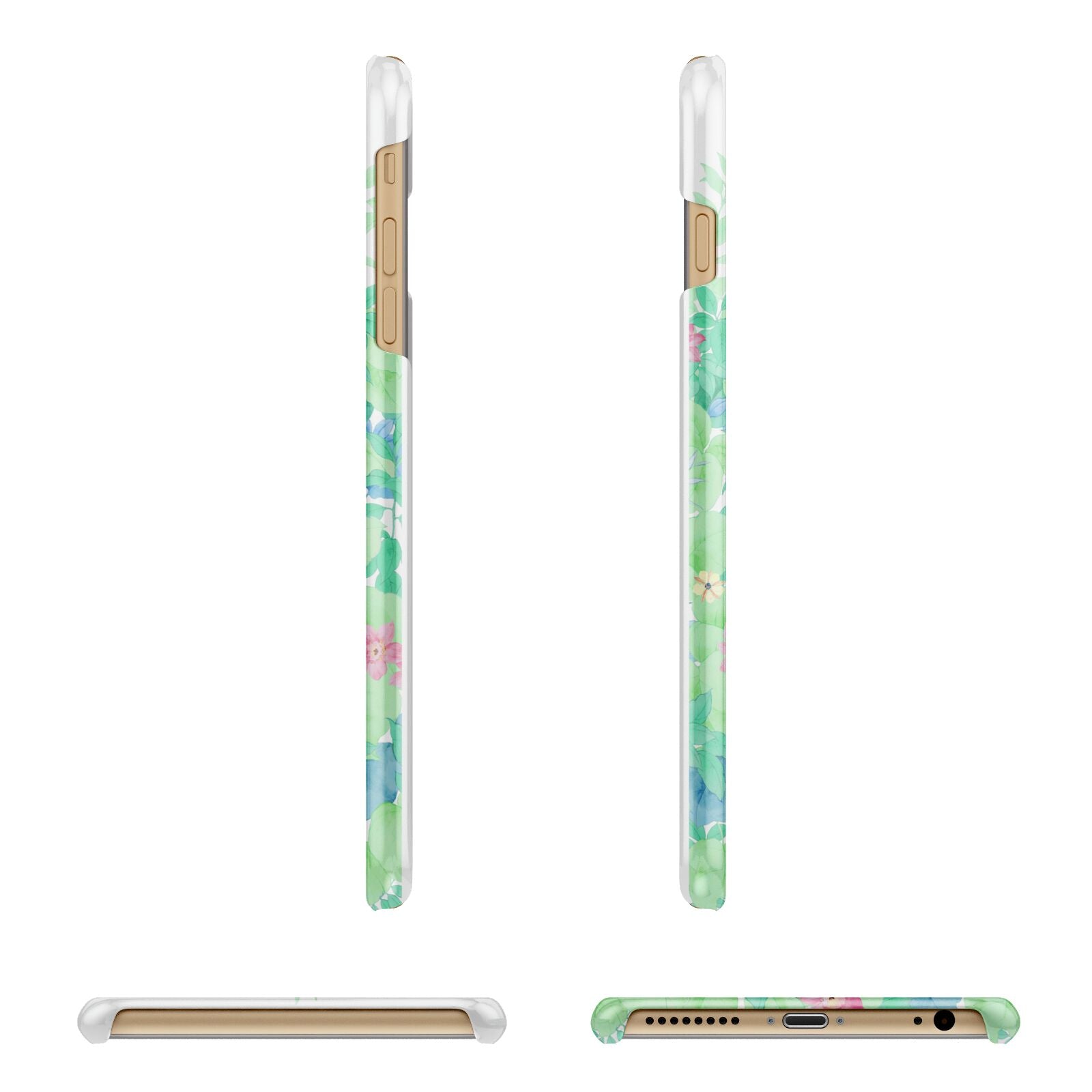 Watercolour Floral Apple iPhone 6 Plus 3D Wrap Snap Case Angled Images