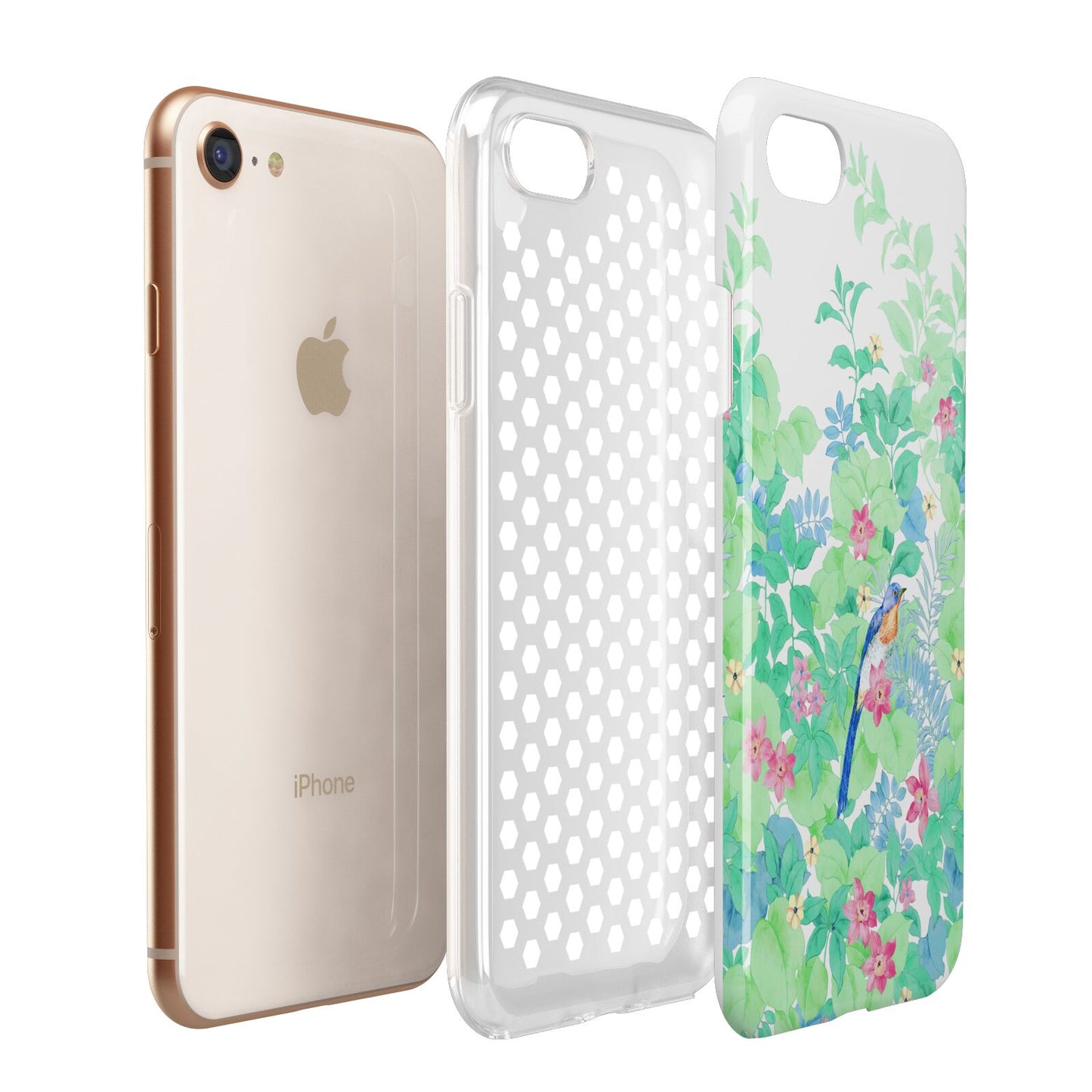 Watercolour Floral Apple iPhone 7 8 3D Tough Case Expanded View