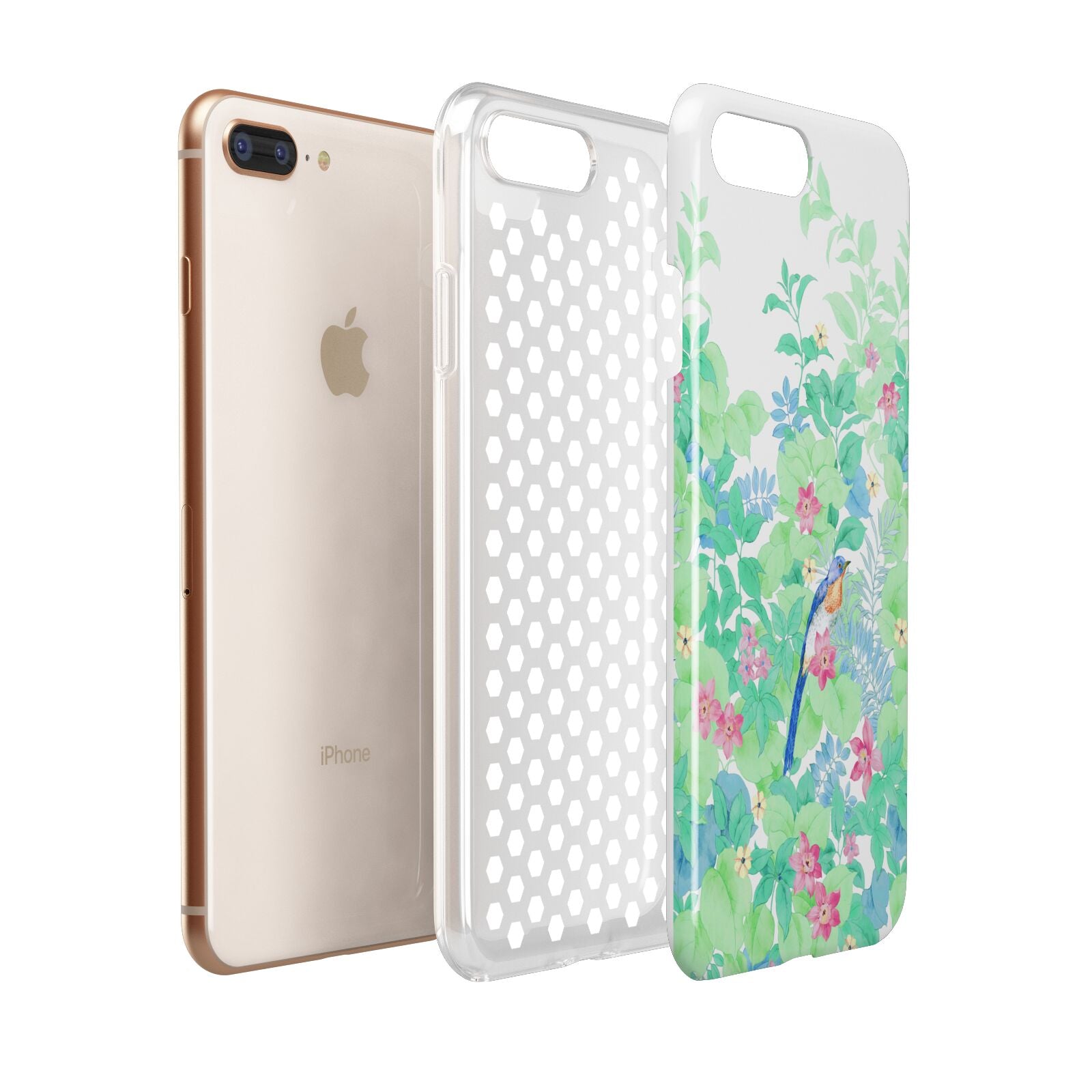 Watercolour Floral Apple iPhone 7 8 Plus 3D Tough Case Expanded View