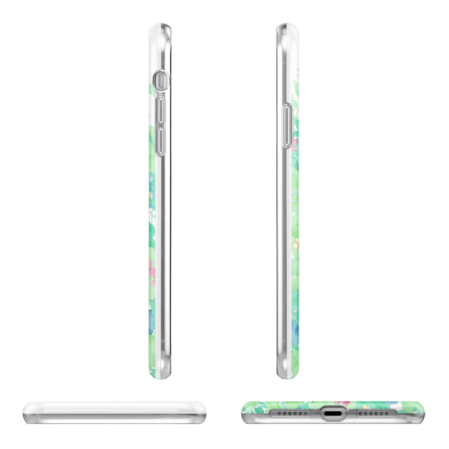 Watercolour Floral Apple iPhone XR in White with 3D Wrap Tough Case Alternative Image Angles