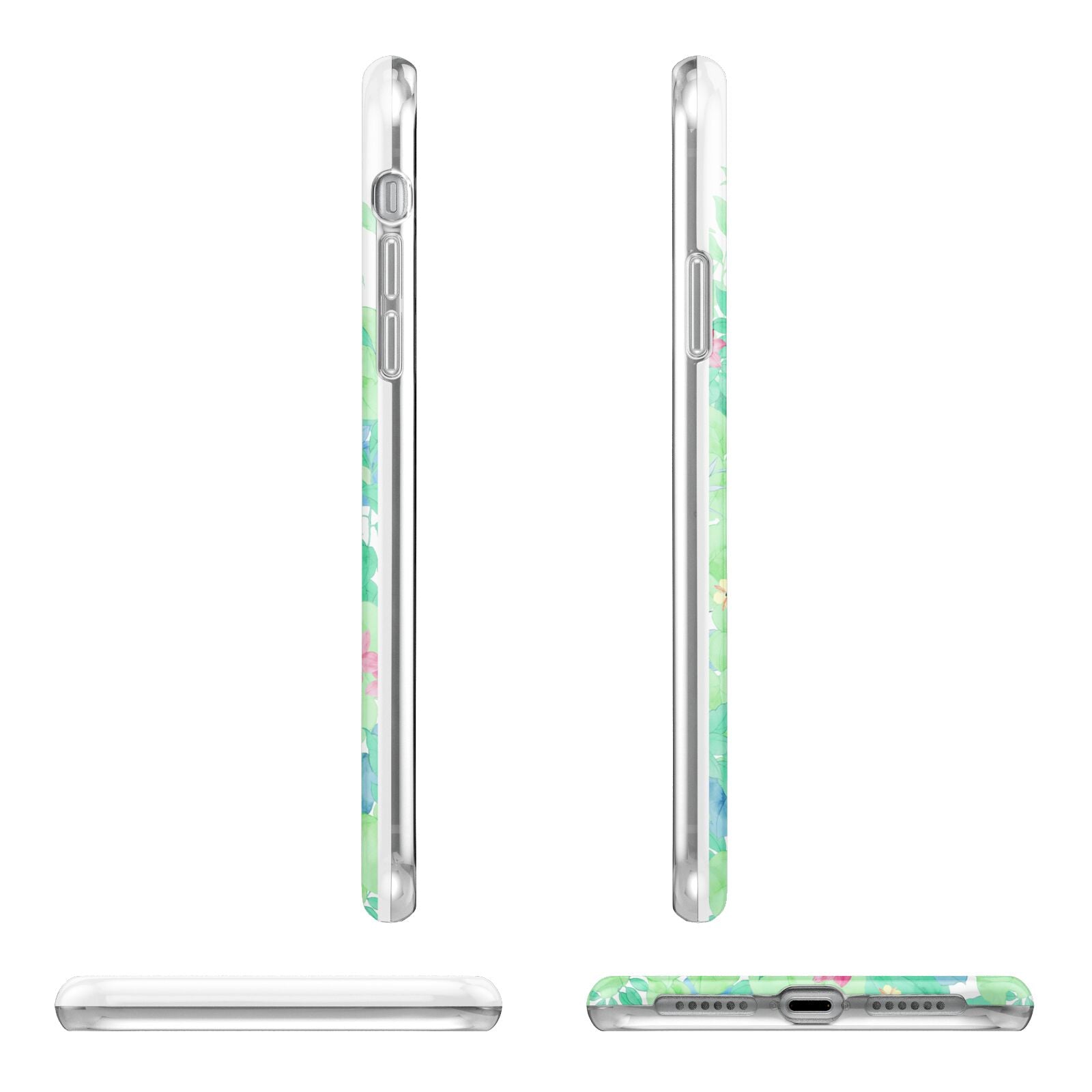 Watercolour Floral Apple iPhone XR in White with 3D Wrap Tough Case Alternative Image Angles
