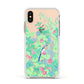 Watercolour Floral Apple iPhone Xs Impact Case White Edge on Gold Phone