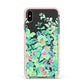 Watercolour Floral Apple iPhone Xs Max Impact Case Pink Edge on Black Phone