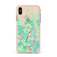 Watercolour Floral Apple iPhone Xs Max Impact Case Pink Edge on Gold Phone