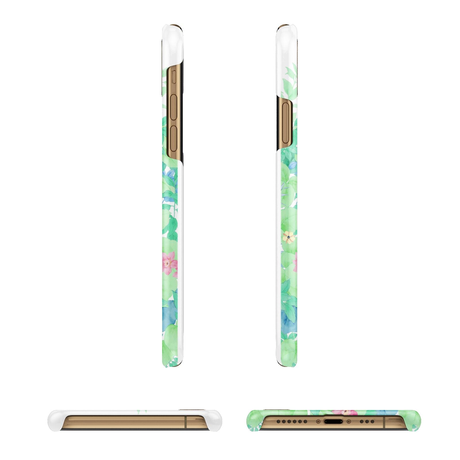 Watercolour Floral iPhone 11 3D Snap Case Angle Images