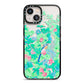 Watercolour Floral iPhone 13 Black Impact Case on Silver phone