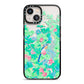 Watercolour Floral iPhone 13 Black Impact Case on Silver phone