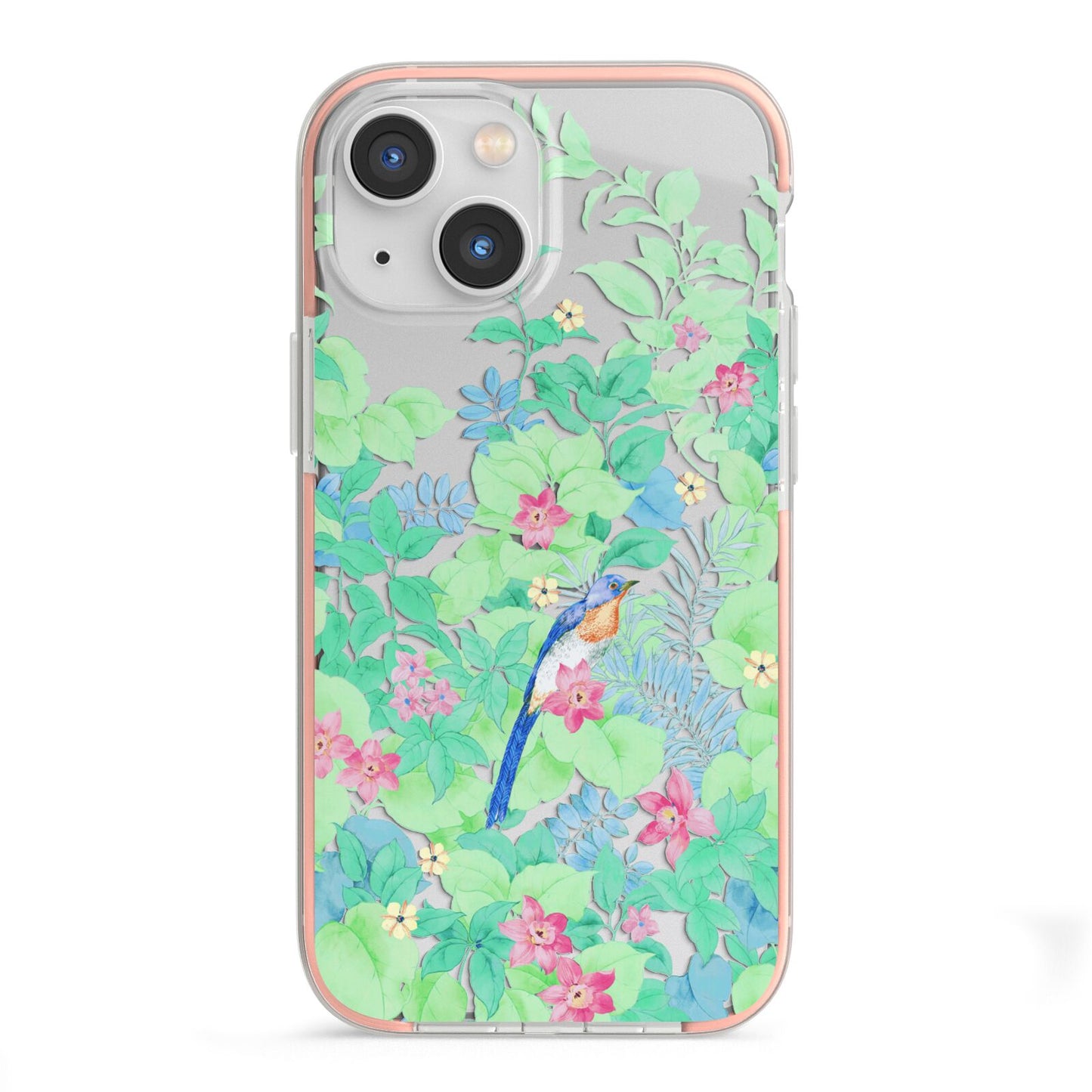 Watercolour Floral iPhone 13 Mini TPU Impact Case with Pink Edges