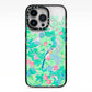Watercolour Floral iPhone 13 Pro Black Impact Case on Silver phone