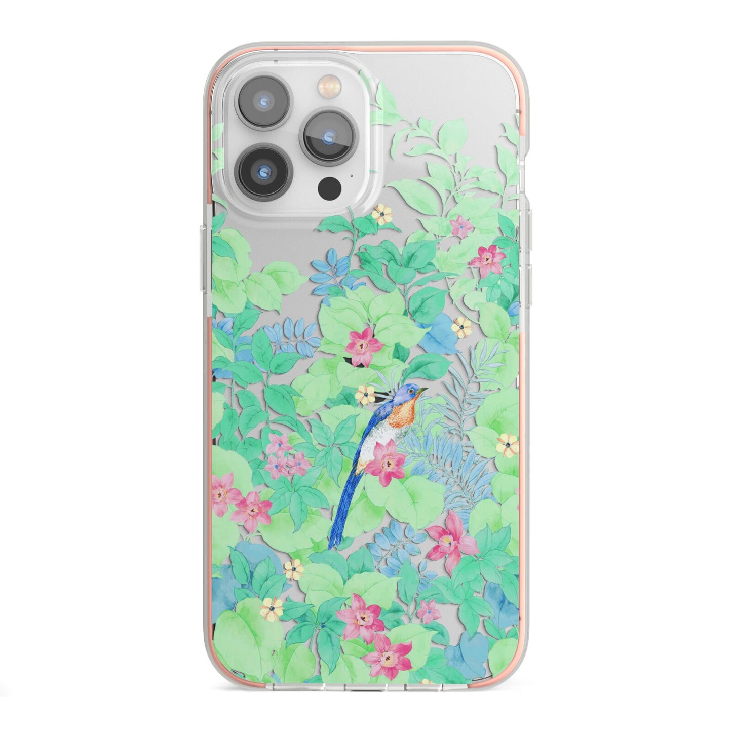 Watercolour Floral iPhone 13 Pro Max TPU Impact Case with Pink Edges