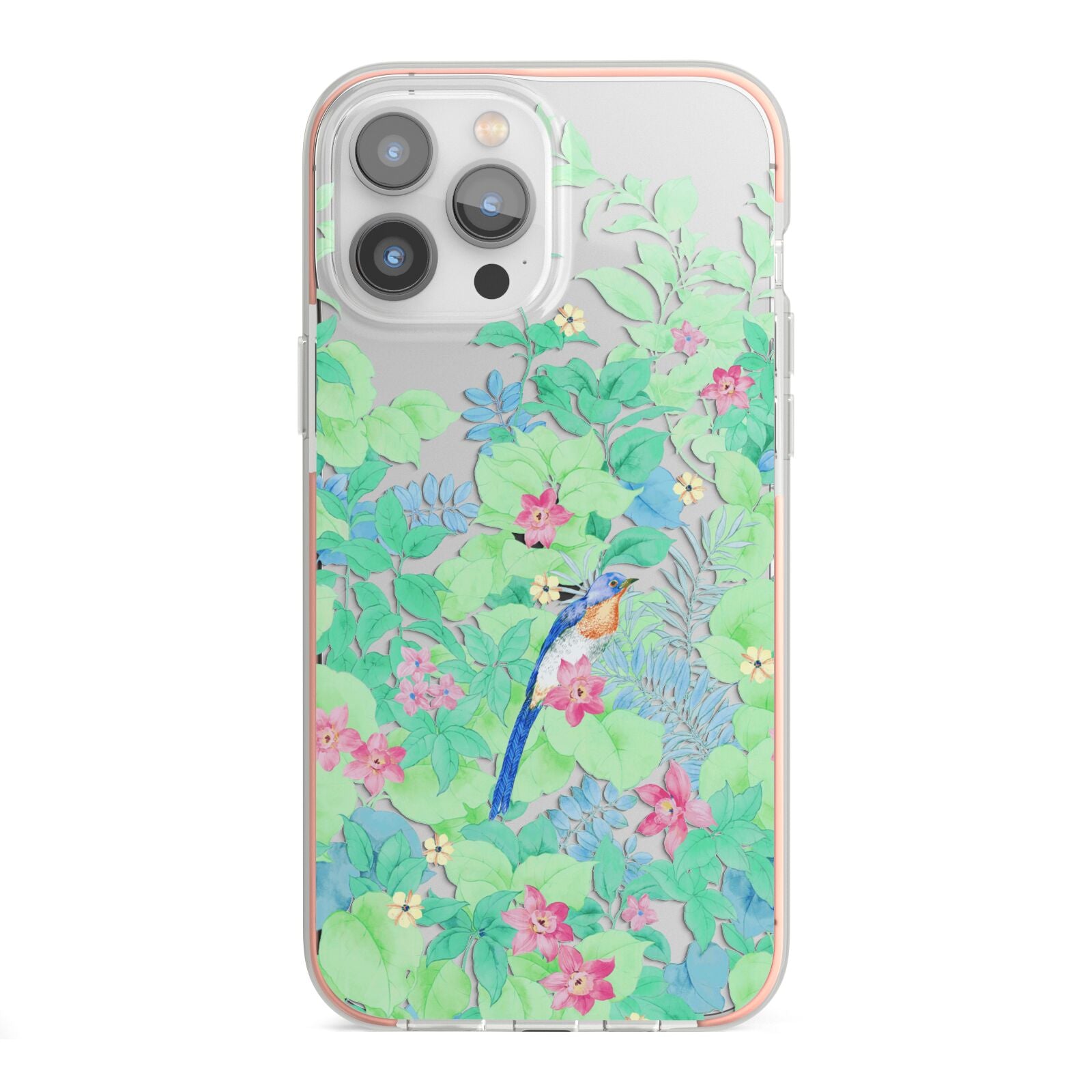 Watercolour Floral iPhone 13 Pro Max TPU Impact Case with Pink Edges