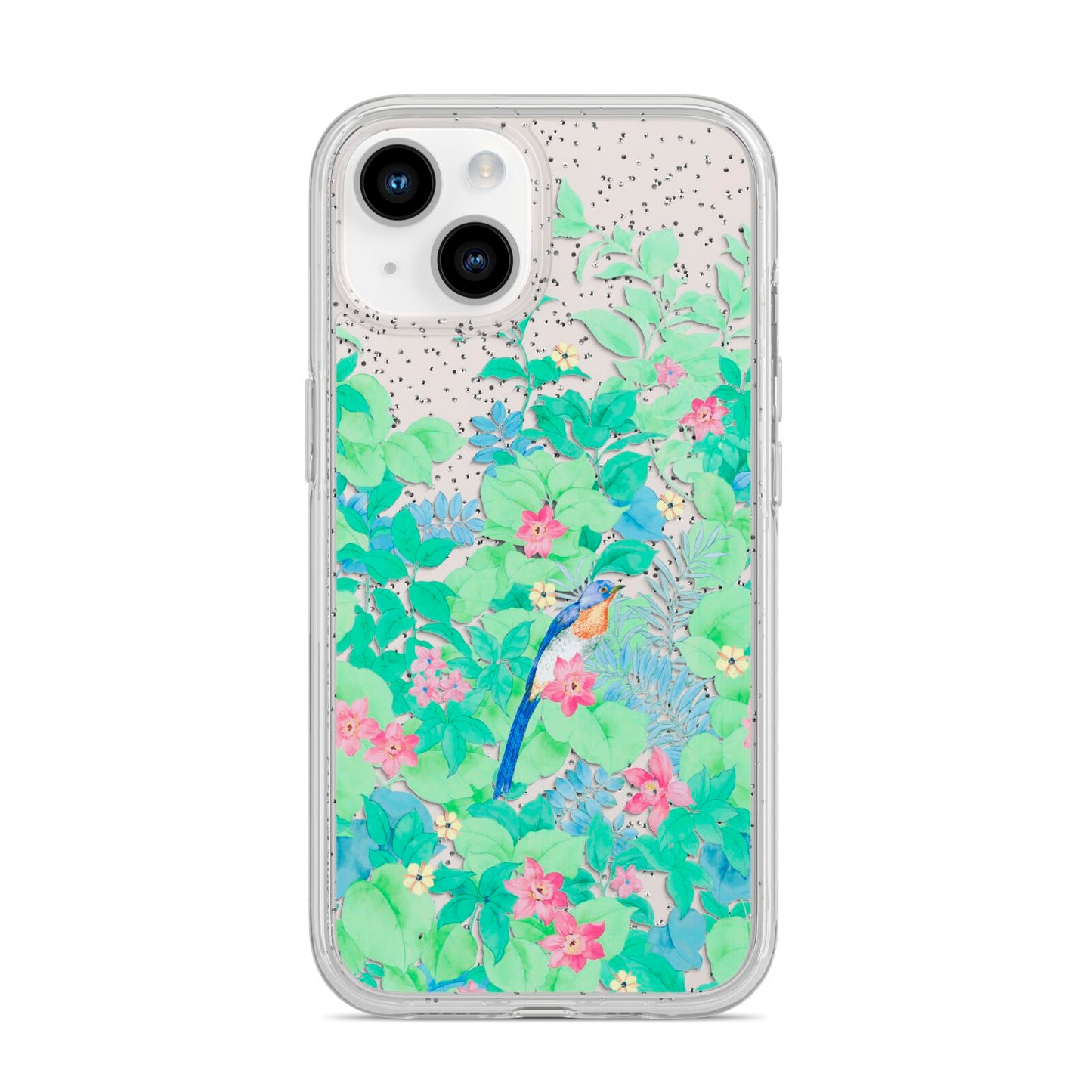 Watercolour Floral iPhone 14 Glitter Tough Case Starlight
