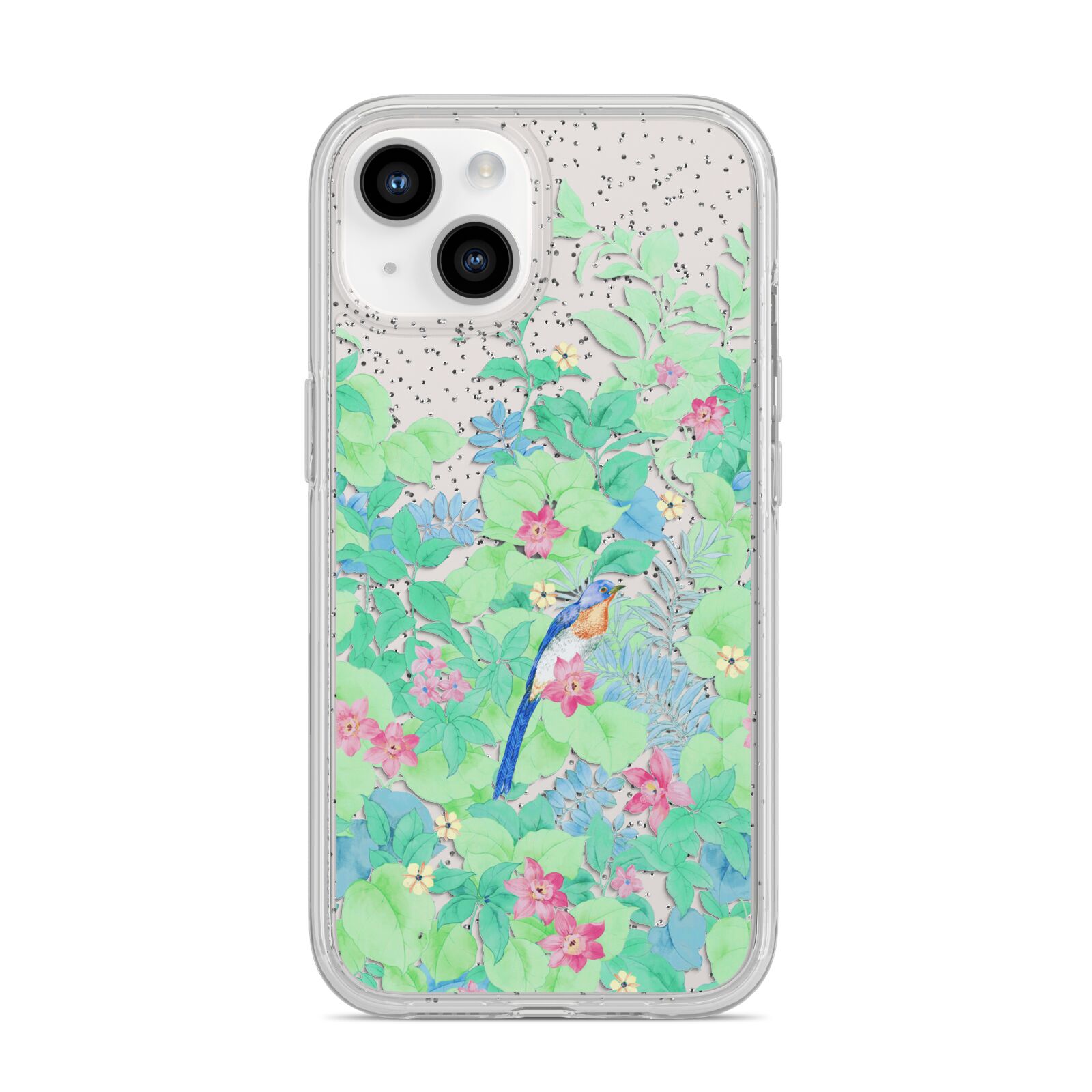 Watercolour Floral iPhone 14 Glitter Tough Case Starlight