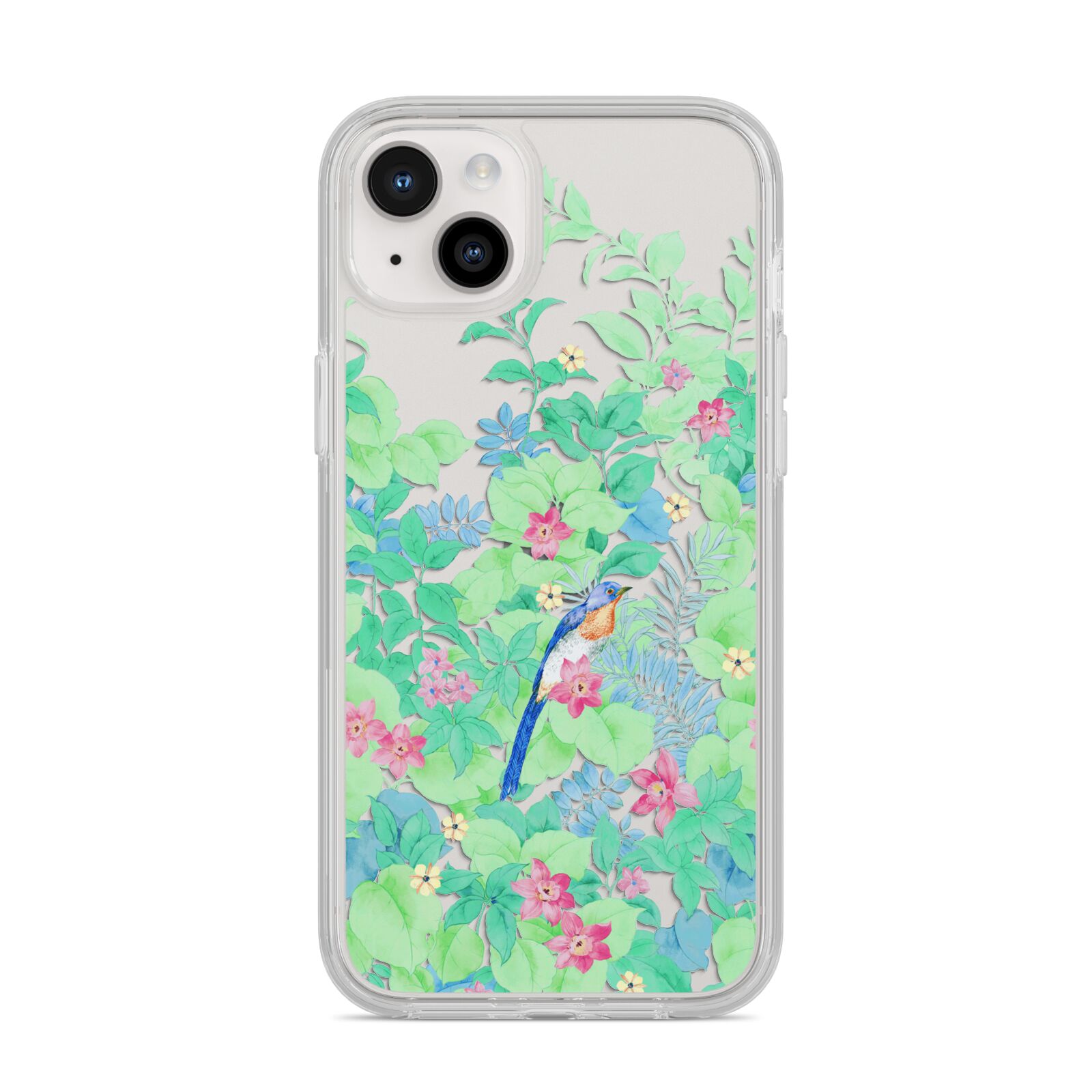 Watercolour Floral iPhone 14 Plus Clear Tough Case Starlight