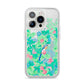 Watercolour Floral iPhone 14 Pro Clear Tough Case Silver