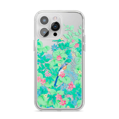 Watercolour Floral iPhone 14 Pro Max Clear Tough Case Silver