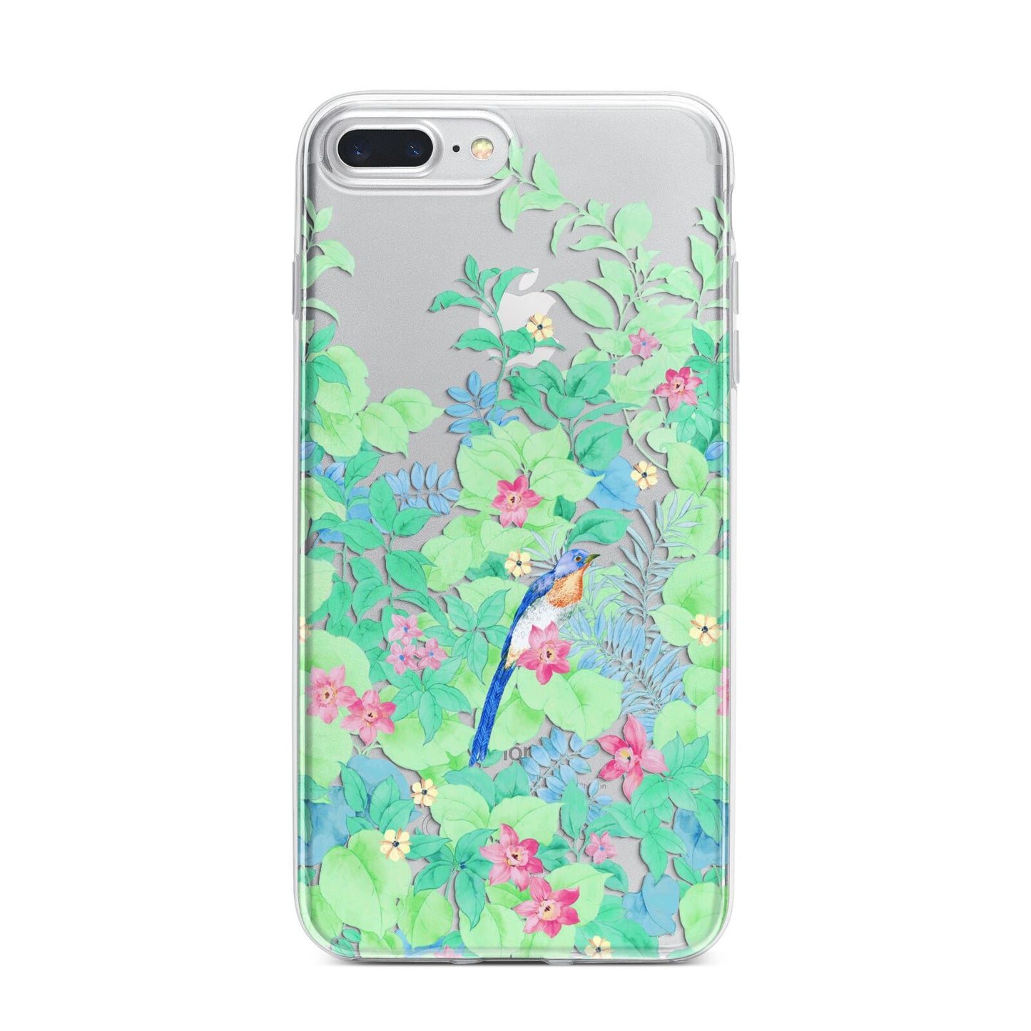 Watercolour Floral iPhone 7 Plus Bumper Case on Silver iPhone