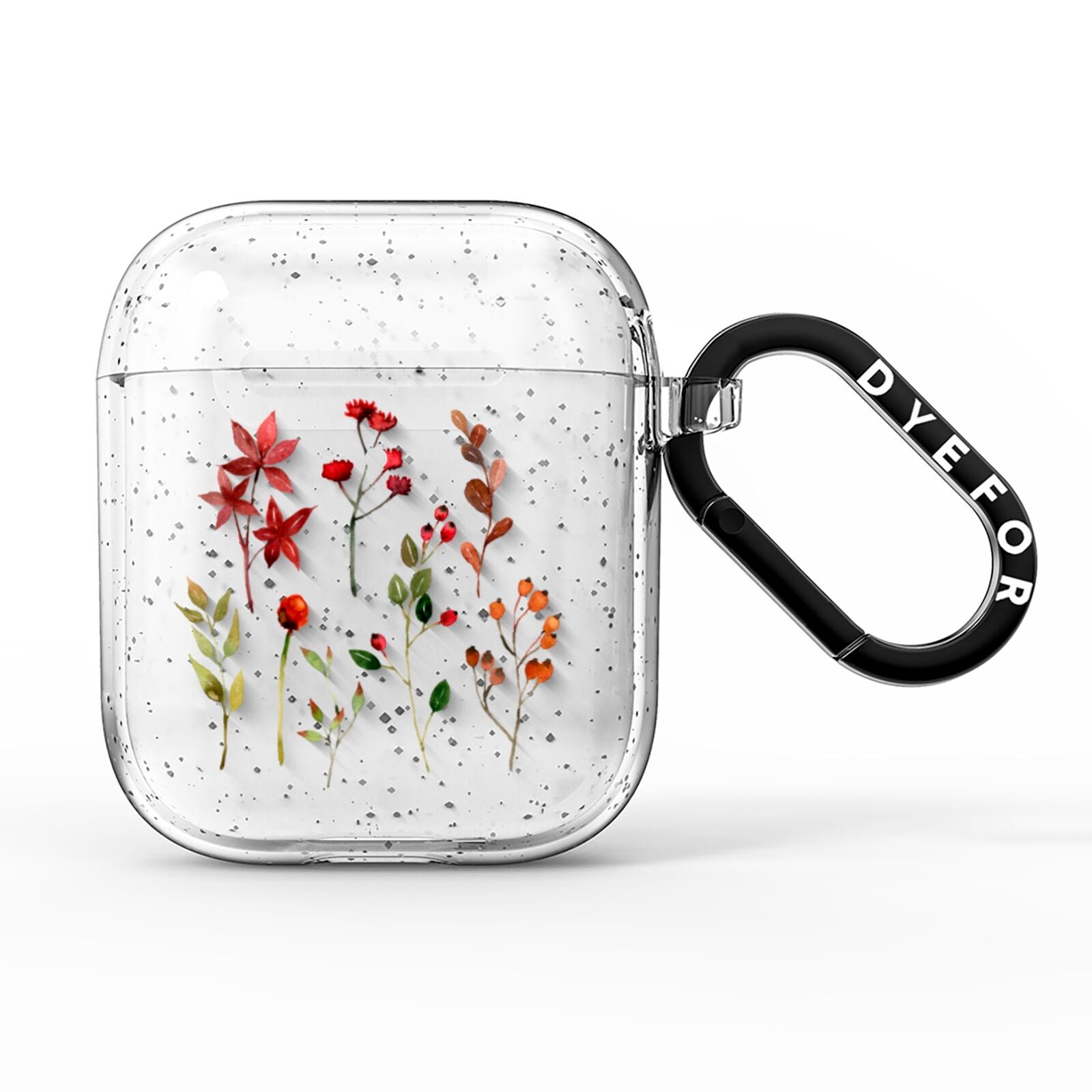 Watercolour Flowers and Foliage AirPods Glitter Case