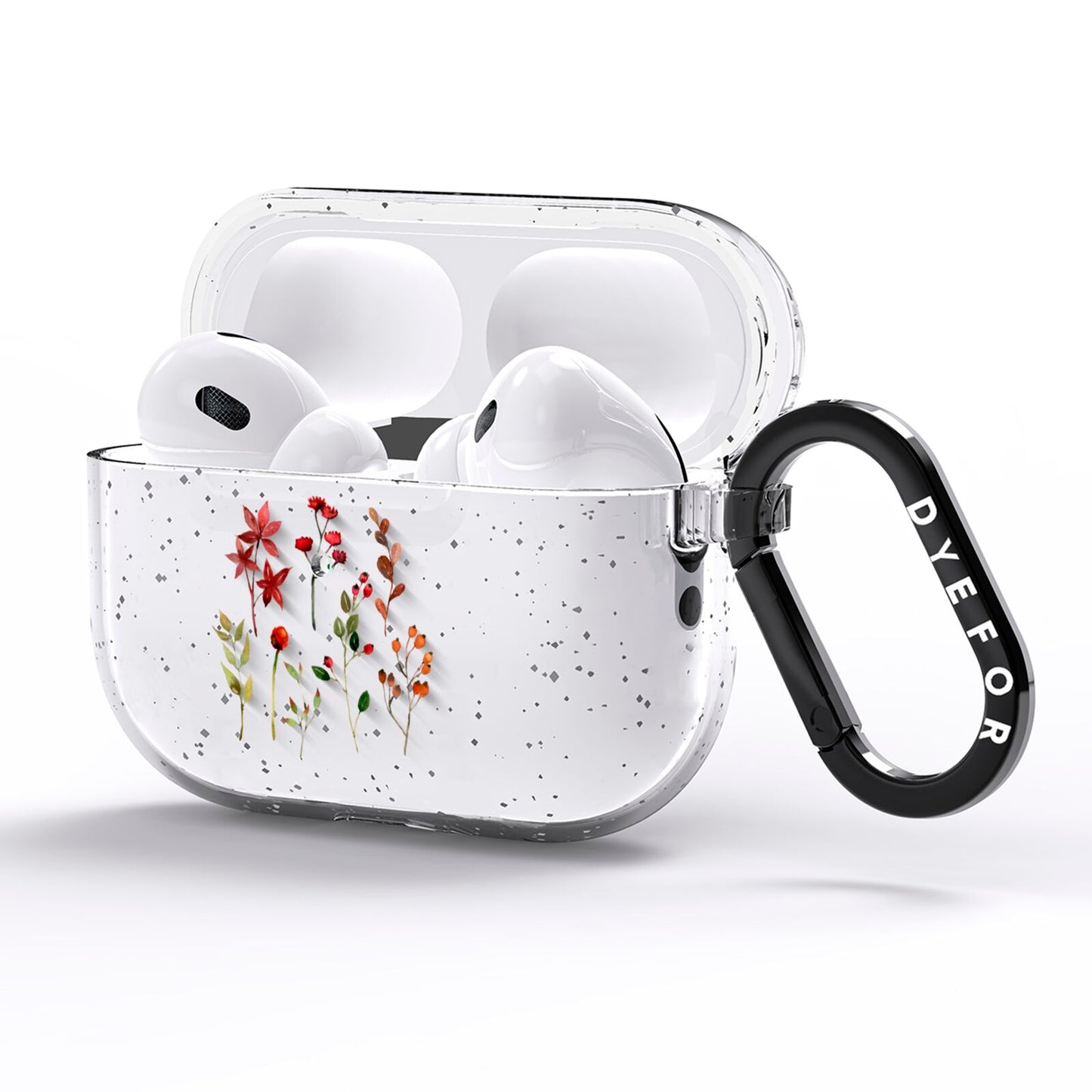 Watercolour Flowers and Foliage AirPods Pro Glitter Case Side Image