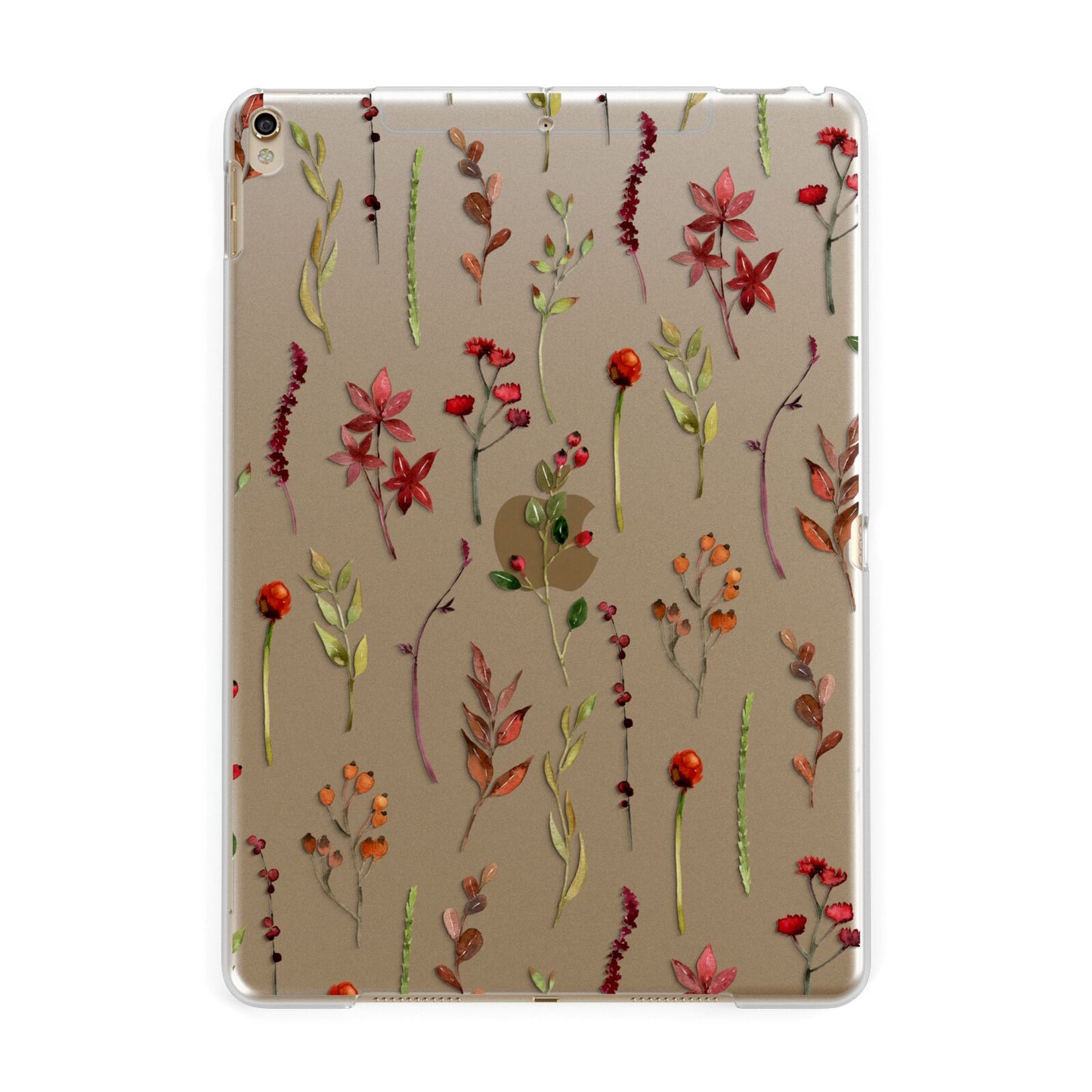 Watercolour Flowers and Foliage Apple iPad Gold Case