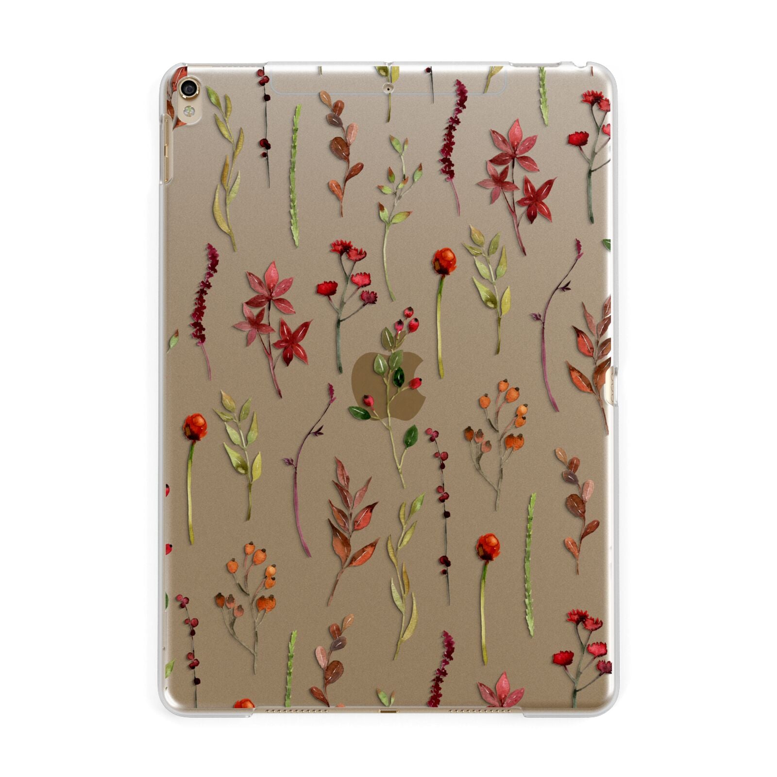 Watercolour Flowers and Foliage Apple iPad Gold Case